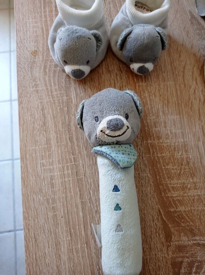 Chaussons et Hochet Nattou taille naissance - photo numéro 3