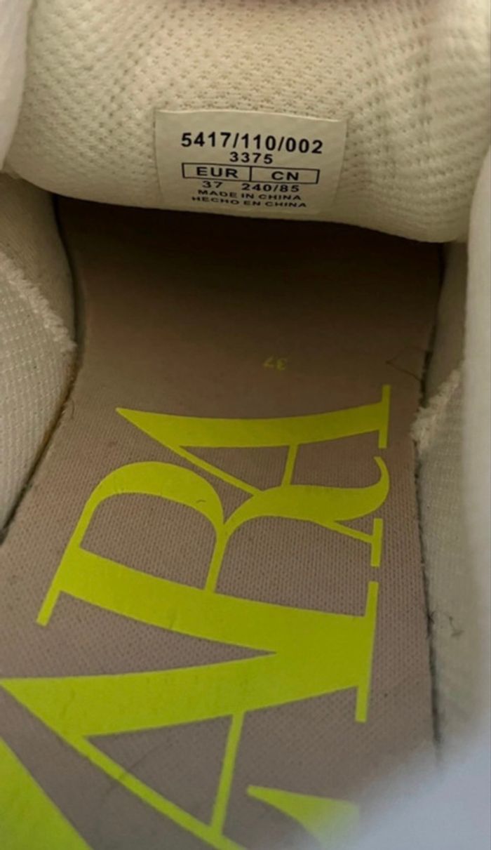 baskets ZARA beige brown blanc - photo numéro 7