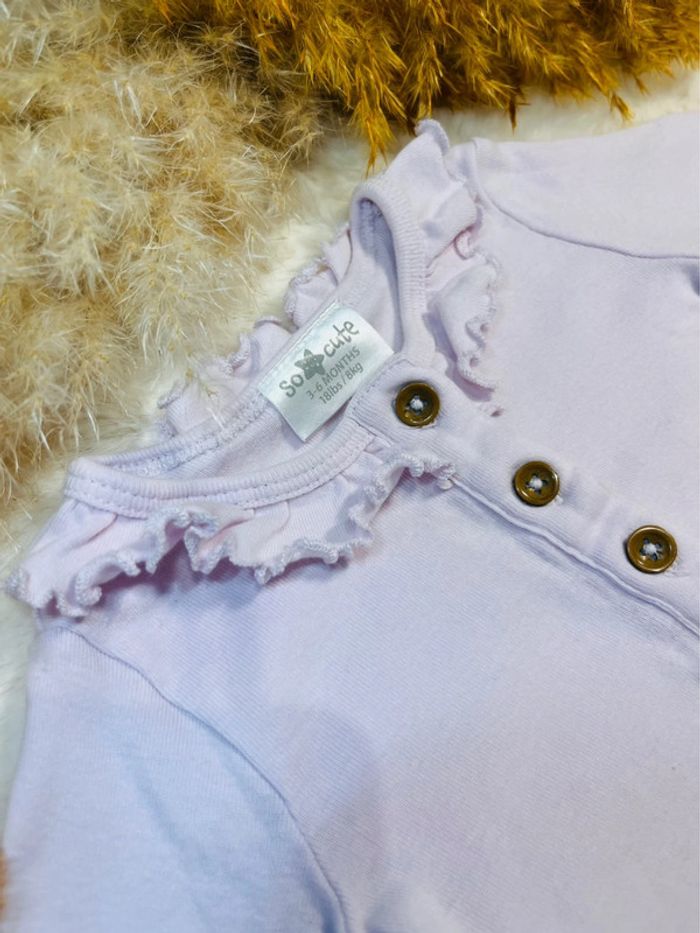 Body col dentelle violet, bébé fille, 3 mois, très bon état - photo numéro 3