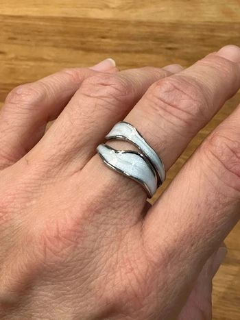 Bague argentée acier