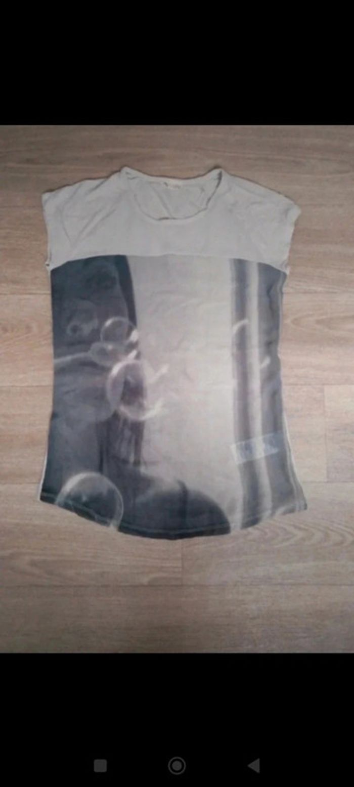 Tee shirt gris à motifs taille M - Esprit
