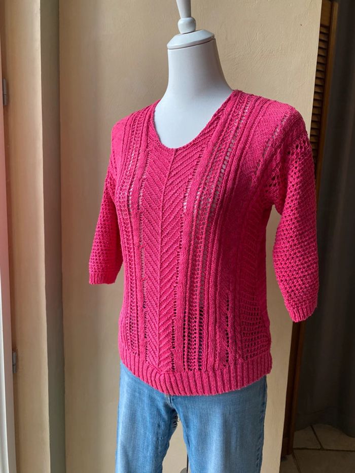 Pull ajouré rose Sateen S - photo numéro 6