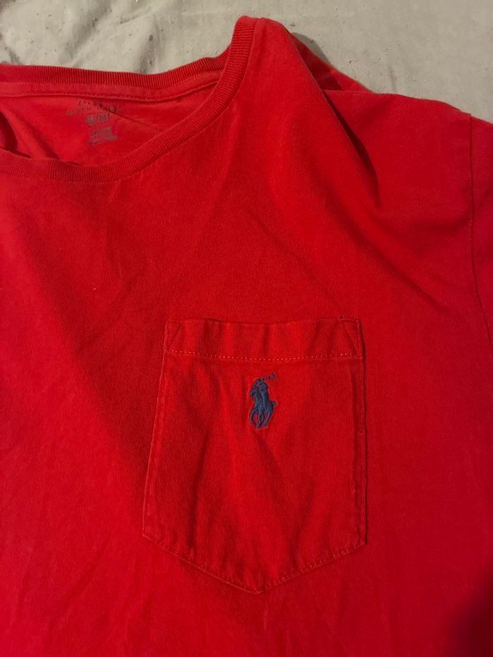 T-shirt Polo Ralph Lauren Rouge à poche - Taille M - photo numéro 2