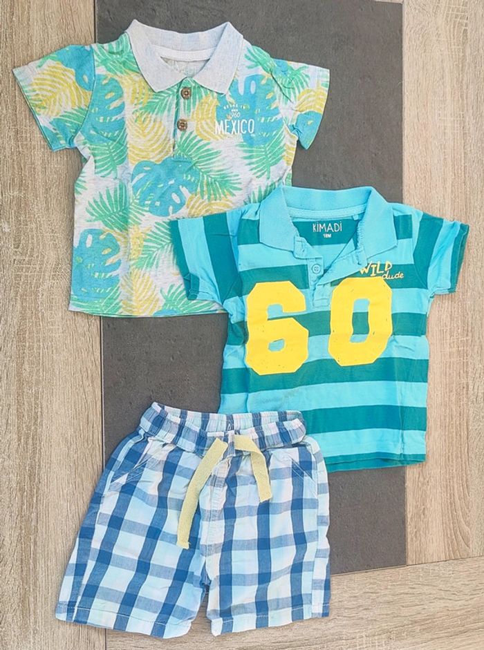 Lot de deux polos et un short