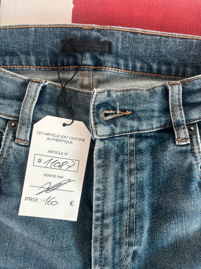 Jeans coupe slim Prada taille 38 bleu marine coupe slim - photo numéro 4