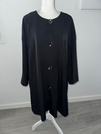 Manteau noir coupe droite Vintage T48 4XL