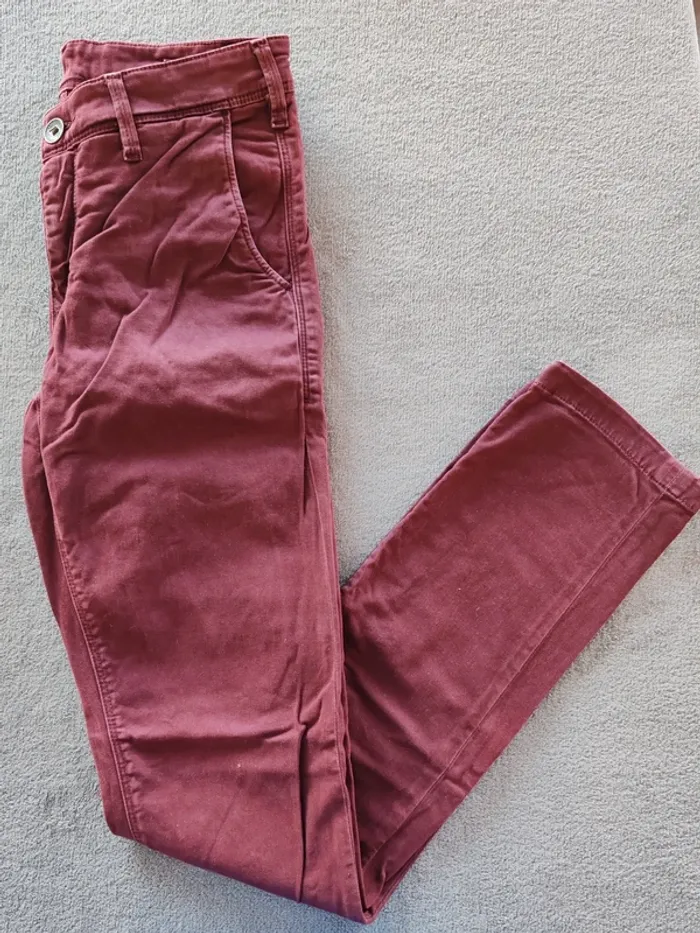 Pantalon slim Lee Cooper bordeaux – Taille 38 (W29 L34) Femme