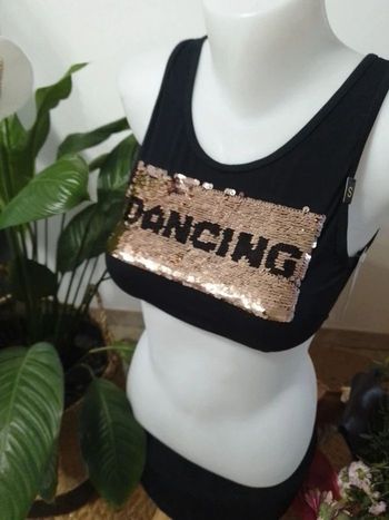 Brassière sequins réversibles Queen et Dancing- bretelles dos croisés