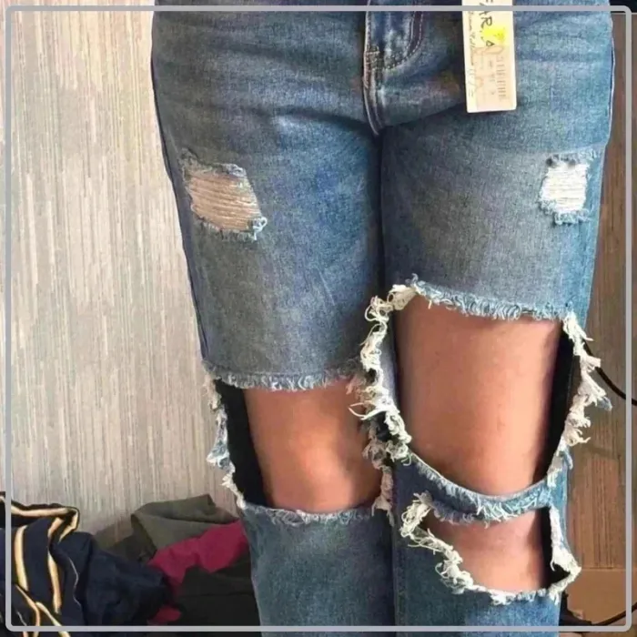 Jeans trouée taille 42 marque denim collection - photo numéro 2