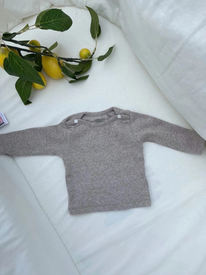 T-shirt Noppies bébé unisexe côtelé taille 50 cm comme neuf