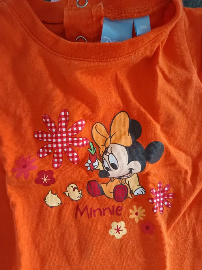 T-shirt orange Minnie 6 mois - photo numéro 2