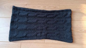 Echarpe infinie / Snood Tom Smith noire avec torsades