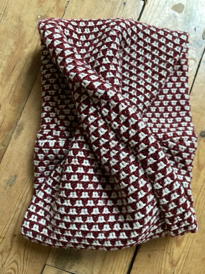 Col tour de cou bordeaux crème kiabi - photo numéro 5