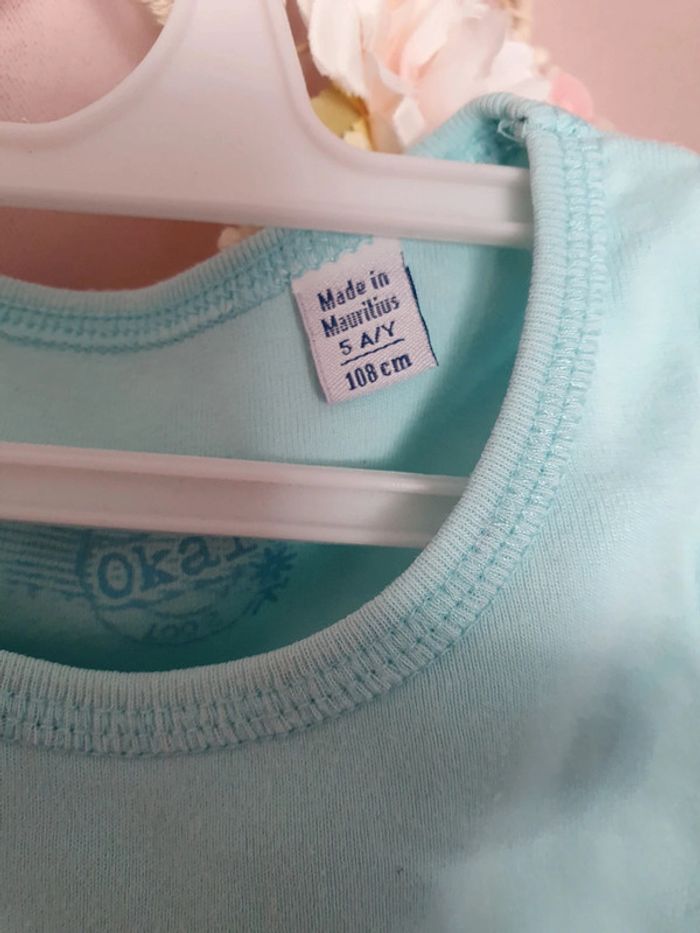 Débardeur bleu turquoise taille 5 ans Okaidi - photo numéro 2