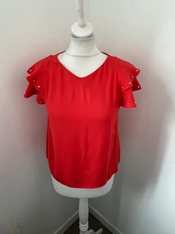 Blouse manches volants orange Maje S