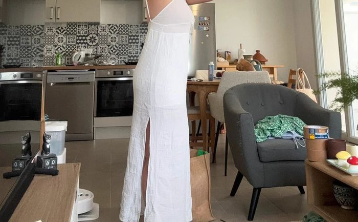 Robe longue blanche gaze de coton Killibi taille S/M - photo numéro 11