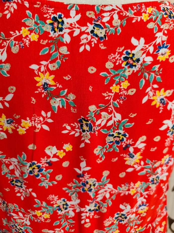 Robe mini  fluide imprimée fleurie Promod - photo numéro 9
