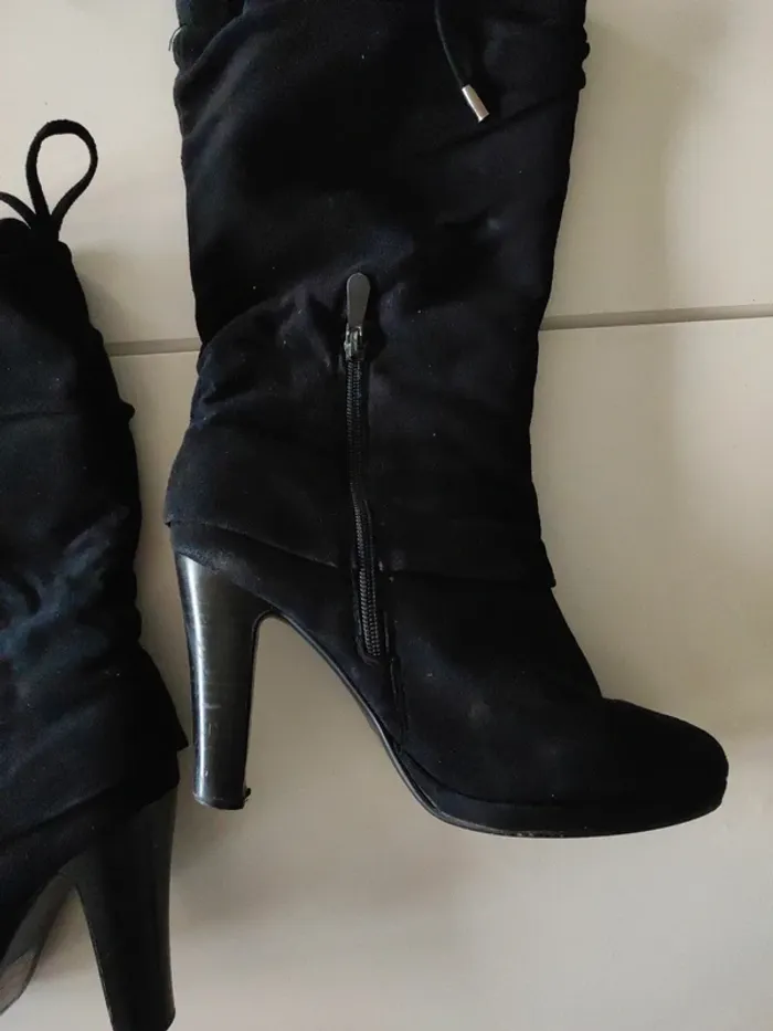 Botte noire femme 38 talon - photo numéro 8