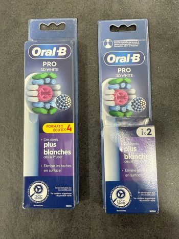 6 brossettes oral B 3D White