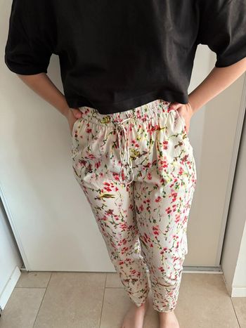 Pantalon fluide femme fleuries M