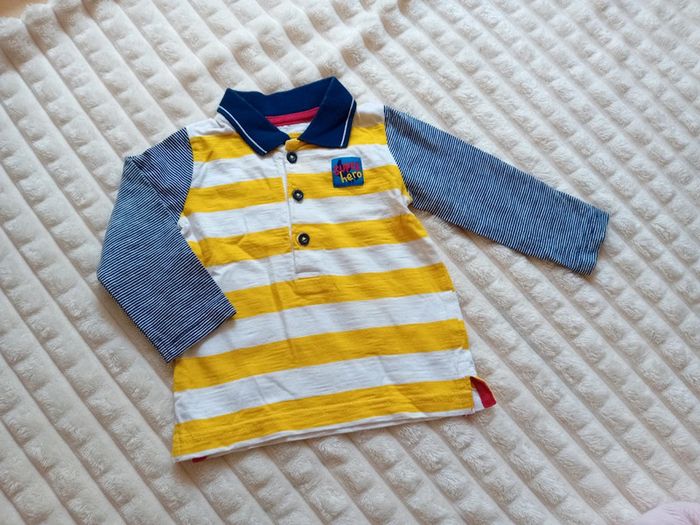 Polo ML garçon 6/9mois 💛💙