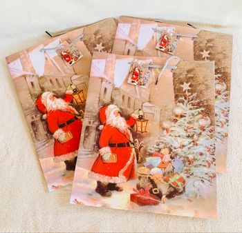 Lot de 3 grandes pochettes Père Noël Vitrine Magique