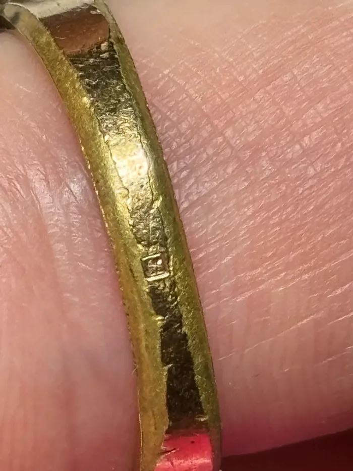 Bague / chevalière plaqué or avec une pierre - photo numéro 7