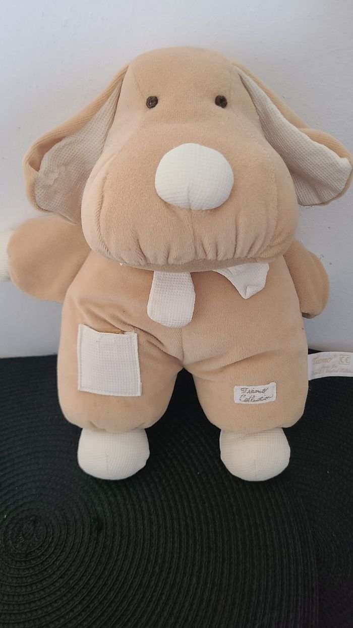 Doudou chien beige blanc TIAMO COLLECTION - photo numéro 2
