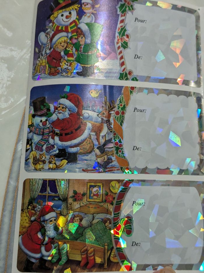 Lot de 12 étiquettes brillantes pour vos cadeaux de Noël. - photo numéro 4