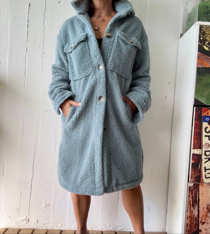 Veste manteau effet mouton taille M Bershka - photo numéro 3