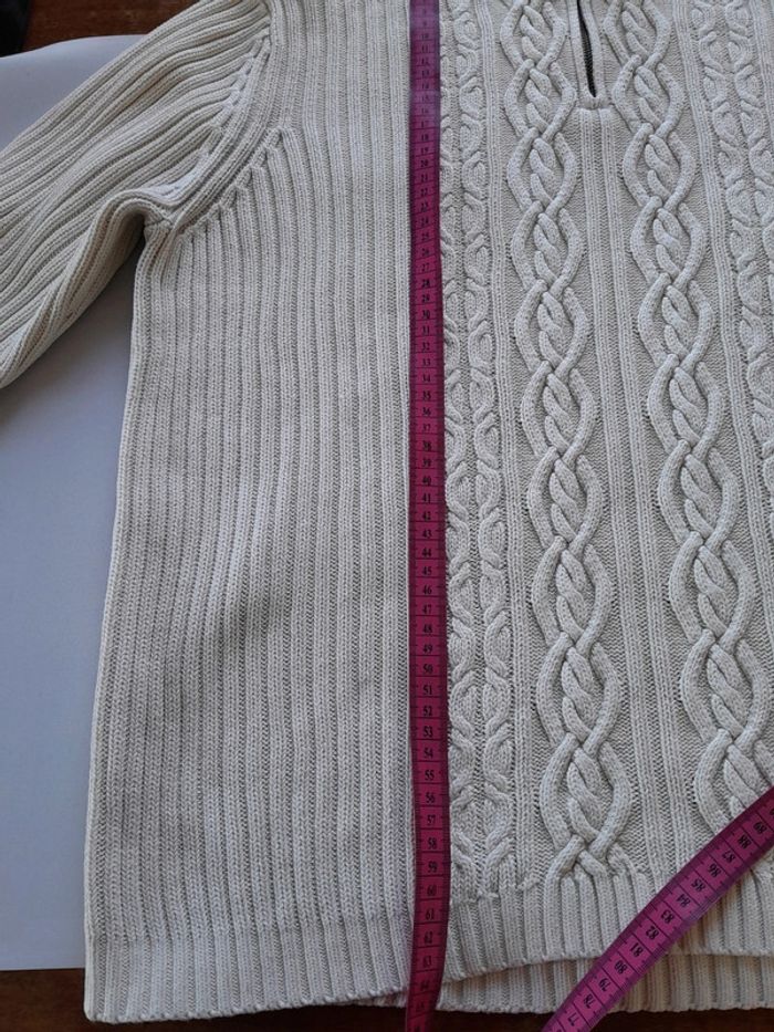 Pull torsadé coton col zippé local mixte - photo numéro 10