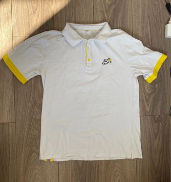 Polo Tour de France blanc et jaune taille L