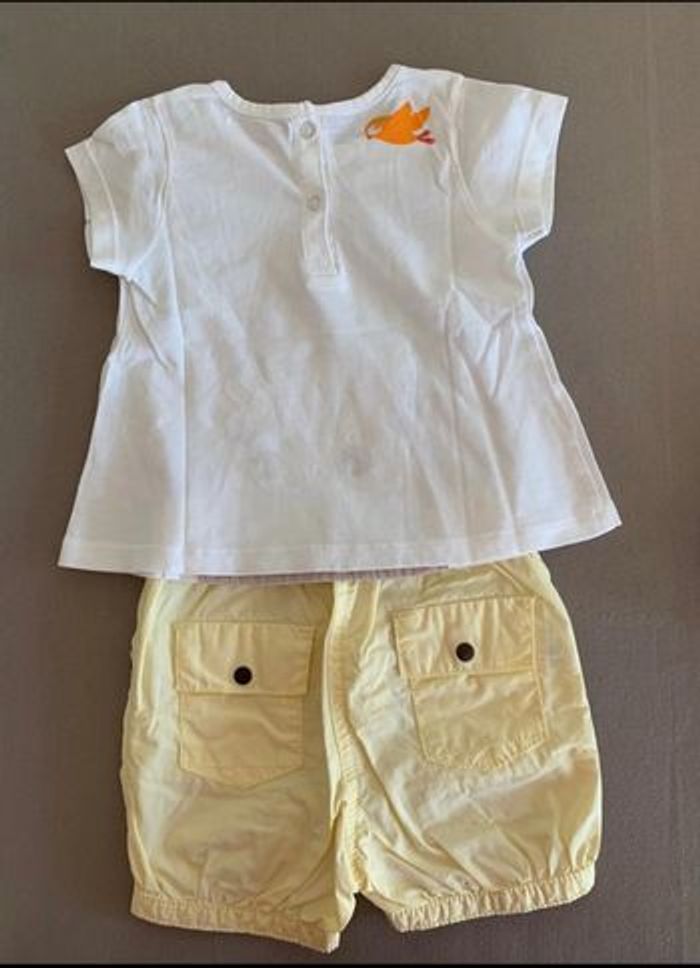 Ensemble t-shirt (Dpam) et short boule (kinouss) en 9 mois - photo numéro 4