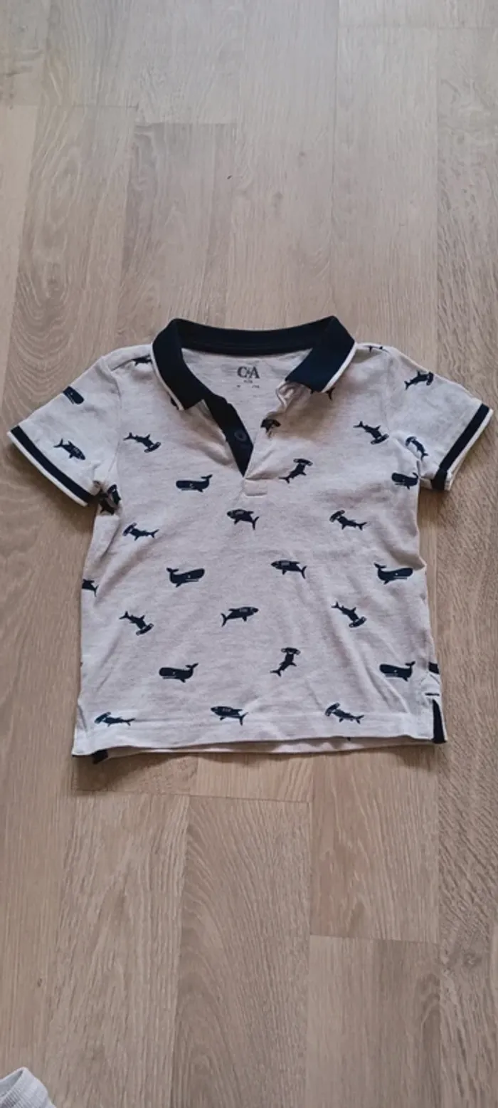 Ensemble polo short garçon motif requins - photo numéro 3