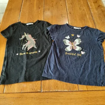 Lot 2 T-shirts Fille Lili Marelle 10 ans