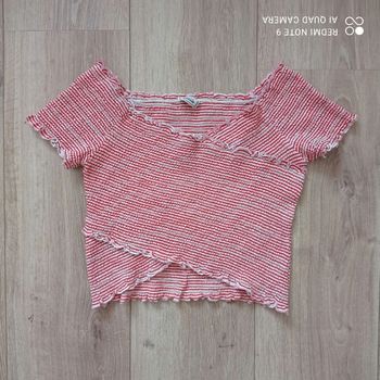 Crop top à rayures rouges blanc t34/36