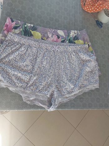 Shorts d intérieur  mauve  avec dentelles grande taille