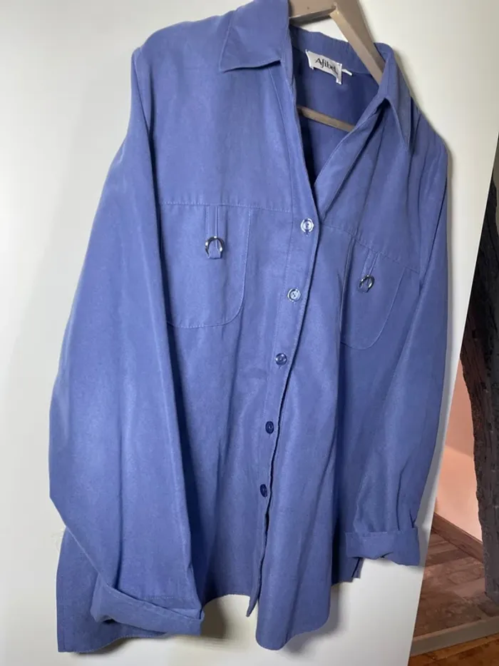 Veste chemise bleu femme taille 44 / afibel - photo numéro 3