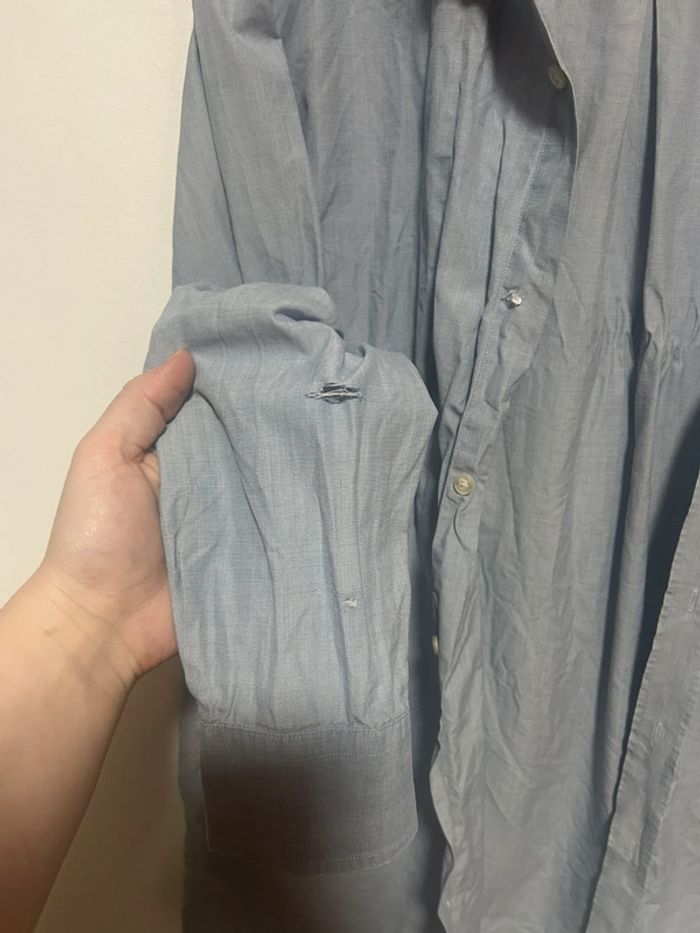 Jolie chemise unie grise/bleue • Lacoste • Taille 41/L • 100% coton - photo numéro 5