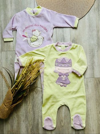 Lot de deux pyjamas chauds - 6 mois