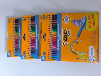 Lot 3 x 24 crayons de couleur bic