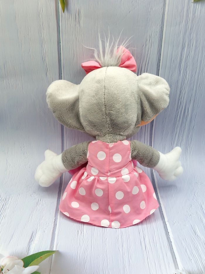 Peluche doudou souris Edda Europa Park grand modèle 38 cm Rudolf Schaffer collection robe rose pois - photo numéro 2