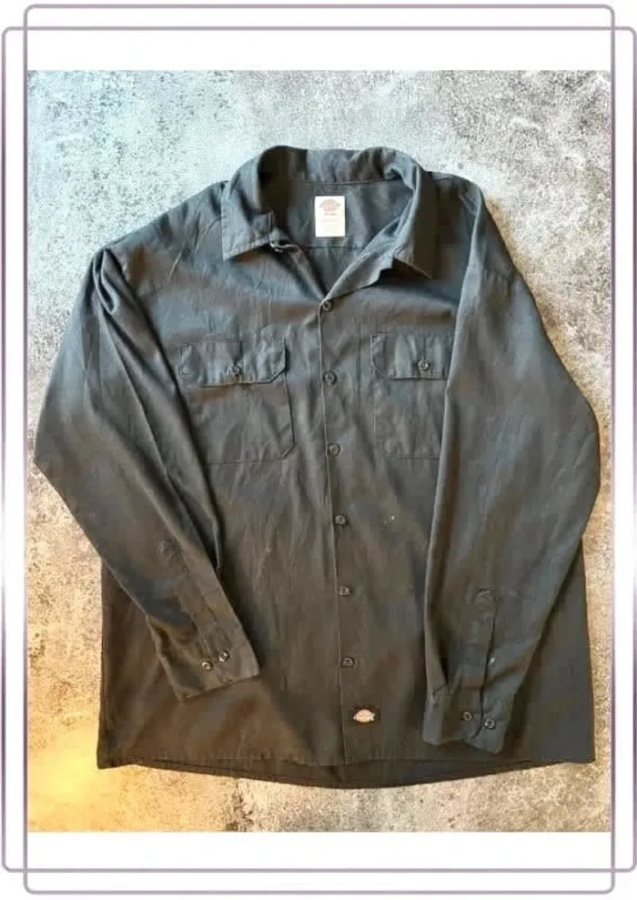 Chemise noire homme Dickies taille XL Men shirt - Herrenhemd - Camicia uomo