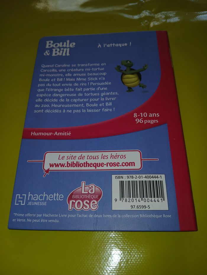 livre boule & bill a l'attaque ! bibliotheque rose 8/10ans - photo numéro 2
