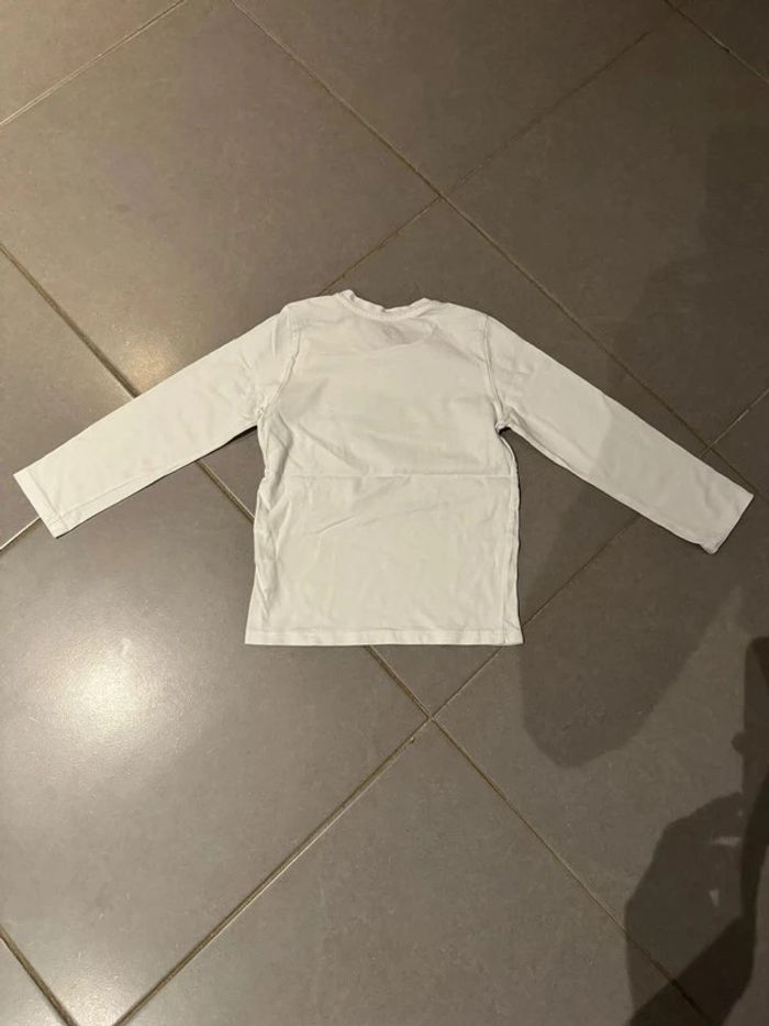 T shirt manches longues - Z - Chat rockeur / Guitare - Blanc - 4 ans - photo numéro 3