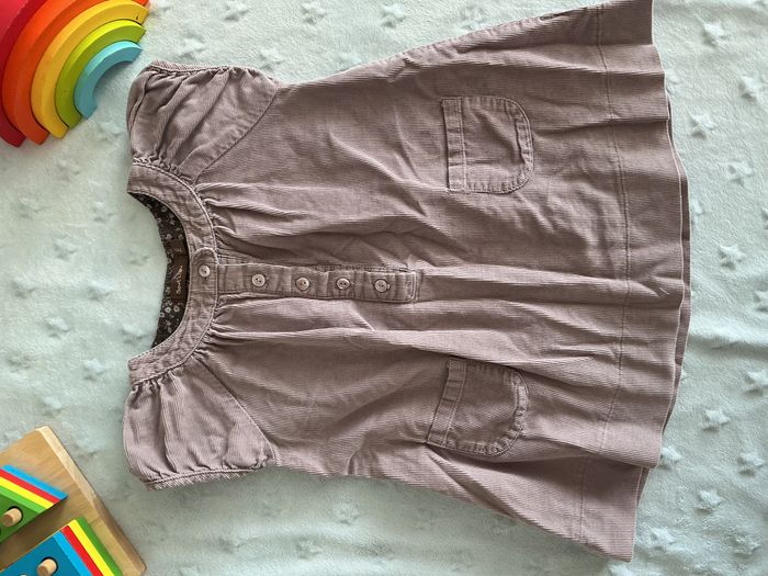 robe manches courtes en velours violet gris 9 mois bout'chou - photo numéro 4