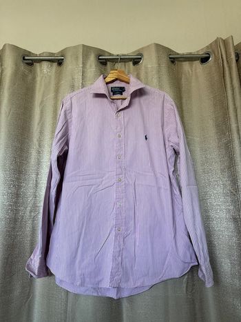 Chemise rayée Ralph Lauren homme – Taille 42/XL – Violet clair