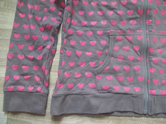 Gilet sweat à capuche taupe à cœurs roses NKY 12 ans - photo numéro 3