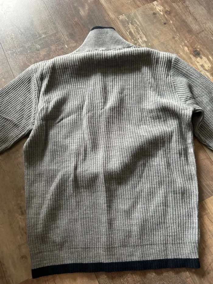 Pull gris col montant 50% laine - photo numéro 7
