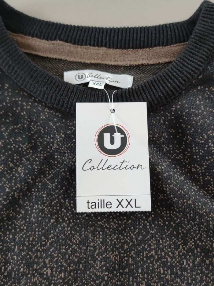 Pull homme U Collection XXL – neuf avec étiquette – marron & noir - photo numéro 5